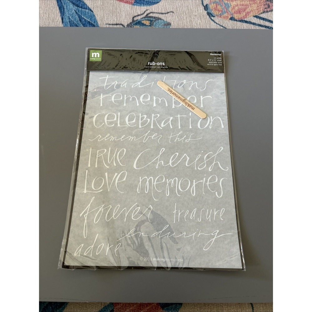 Making Memories Simply Stated REMEMBER 13 White Rub-On Words Scrapbook NEW